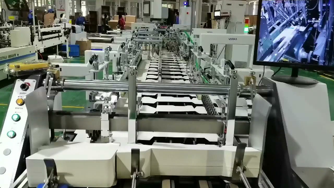 YAOJIA Folder Gluer Machine Folding Carton Prodcuing Crash Lock Box