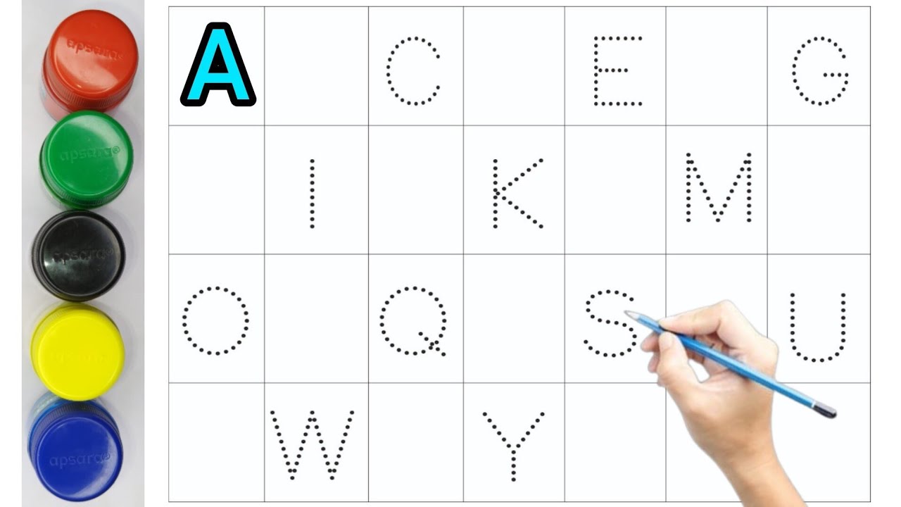 Alphabet, ABC song, abcd, a to z, Kids rhymes, Dotted lines for toddler ll