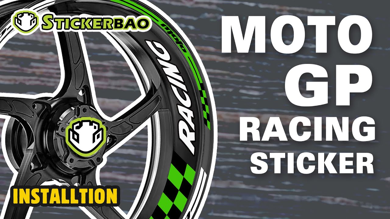 How to install GP rim wheel stickers on motorcycle Fits Kawasaki Ninja 400 650 250 ZX6R | StickerBao