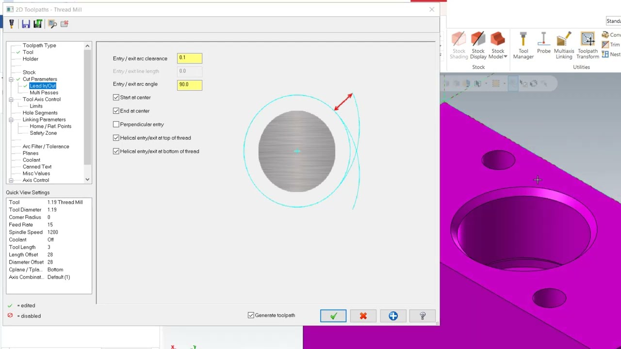 HOW TO CREATE TREAD MILL IN MASTERCAM