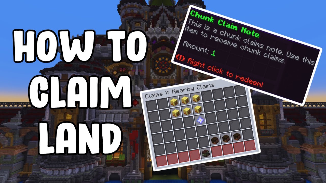 HOW TO CLAIM LAND ON MINECRAFT SURVIVAL WITH CHUNK CLAIM NOTES - OPB / OP BLOCKS