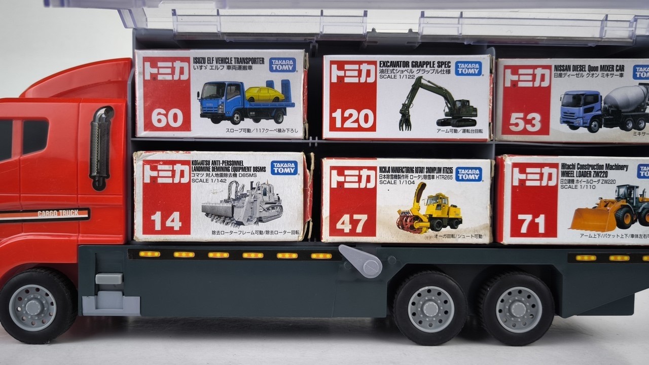 12   Types Tomica Work Vehicles｜Exciting Unboxing & Convoy Collection ~トミカ☆収納したミニカーでサイレン出動！走行チェック＆開封