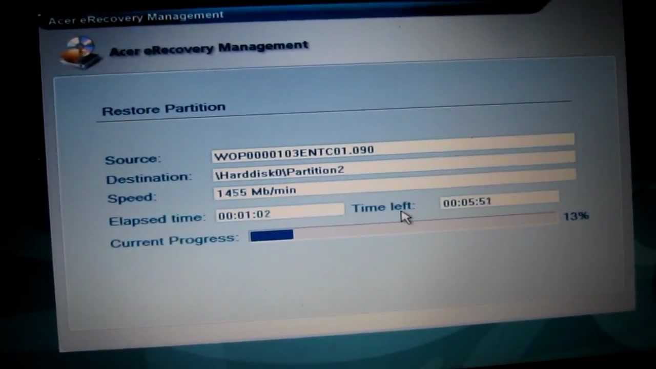 How to factory reset   restore an Acer Aspire 5735 and other Acer systems