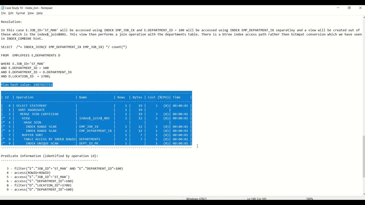Oracle SQL Tuning Case Study 10 - Index_Join Hint