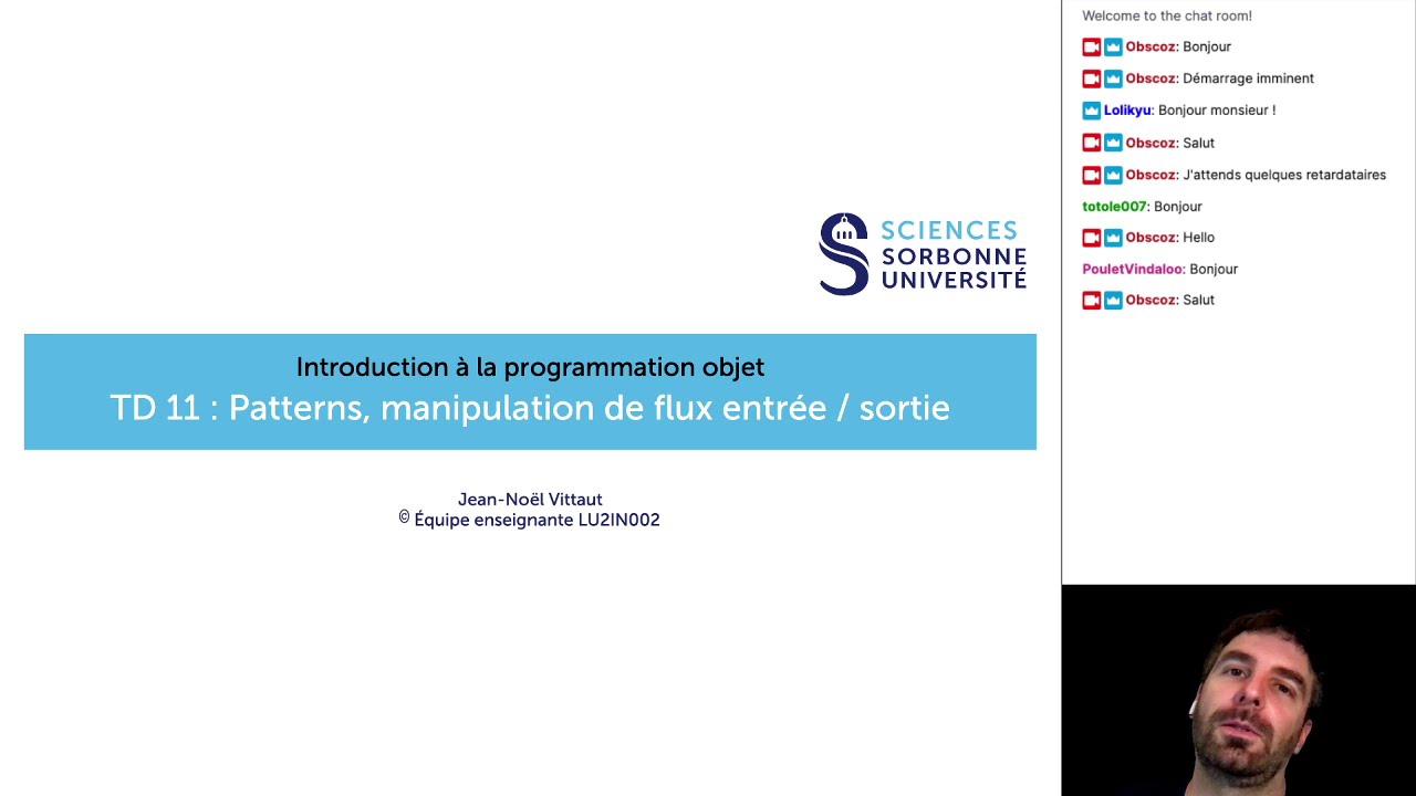 Introduction à la programmation objet - TD 11 : Patterns, flux entrée / sortie (06/01/2021)
