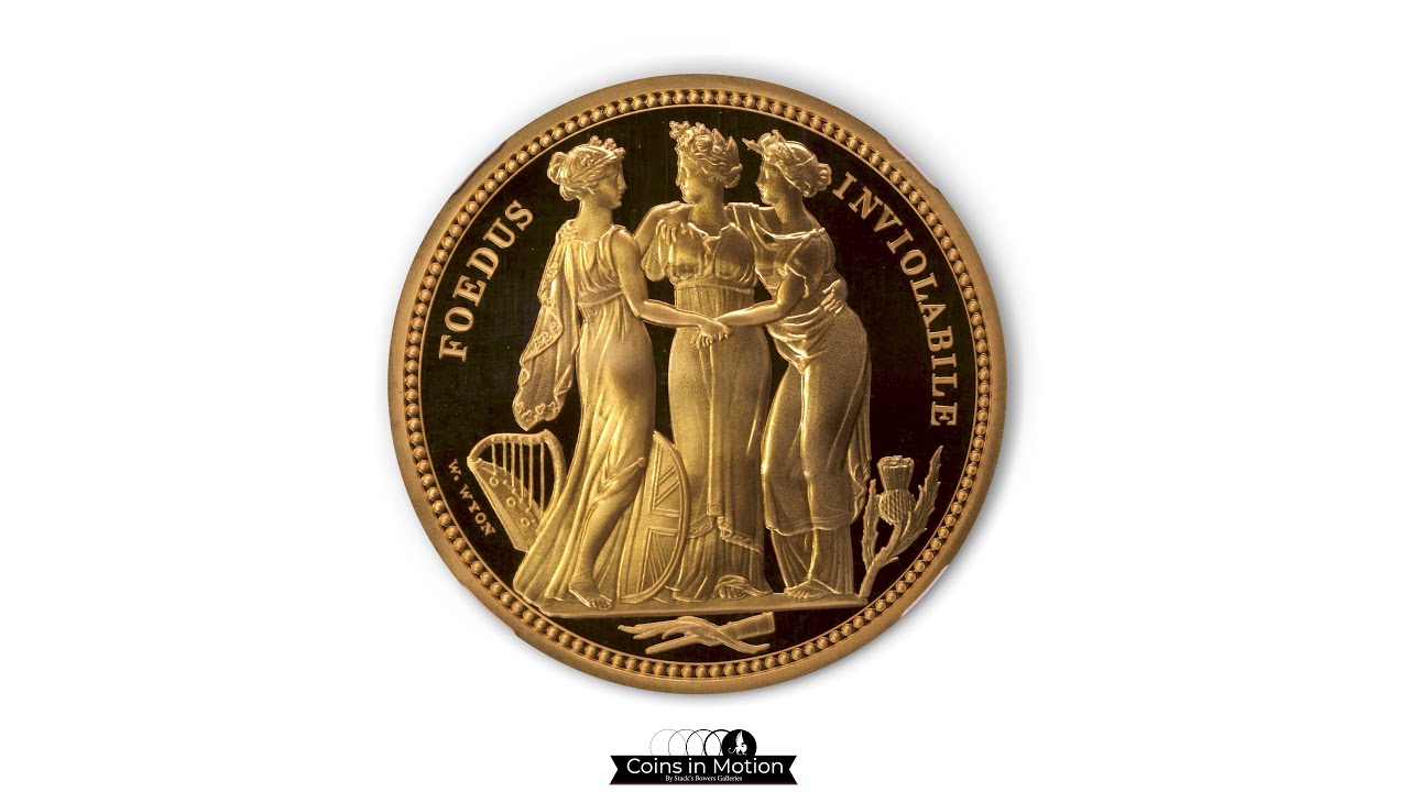 A Gold Three Graces 200 Pounds from Great Britain Offered by Stack's Bowers, Proof-70 Ultra Cameo