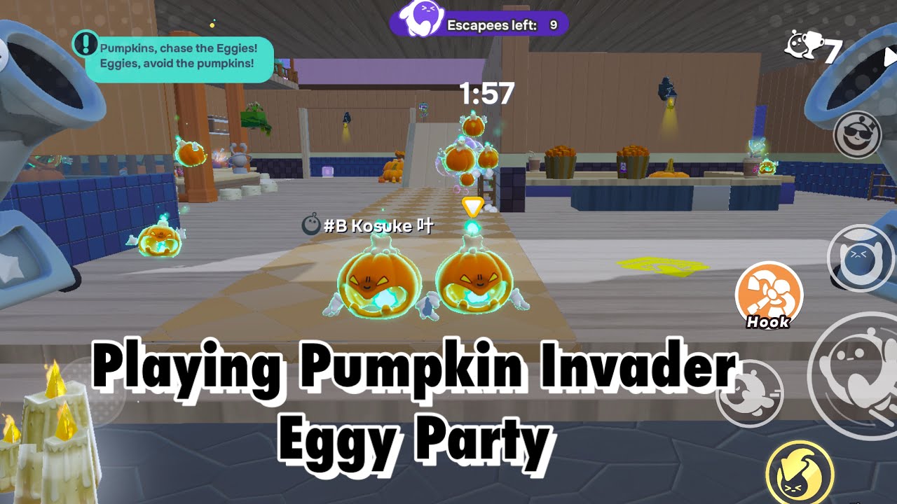 Playing Pumpkin Invader - Eggy Party