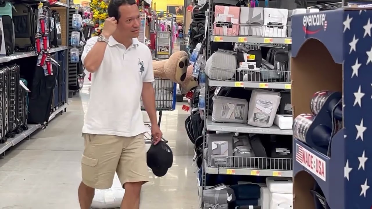 Sanitizing prank and gender reveals at Walmart with @myhouseisdirty