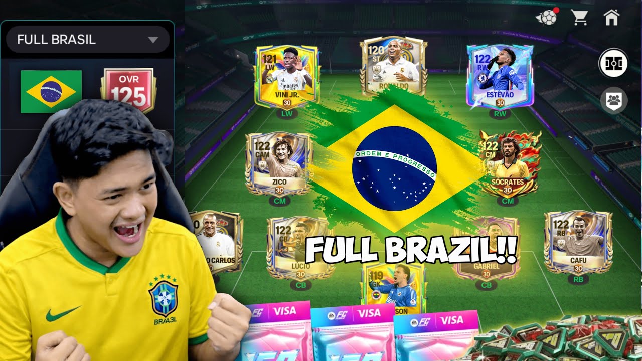 AKU TOP UP 30.000 FC POINT DEMI ESTEVAO & BIKIN TEAM FULL BRAZIL TERKUAT OVR 125! - EA FC MOBILE 26