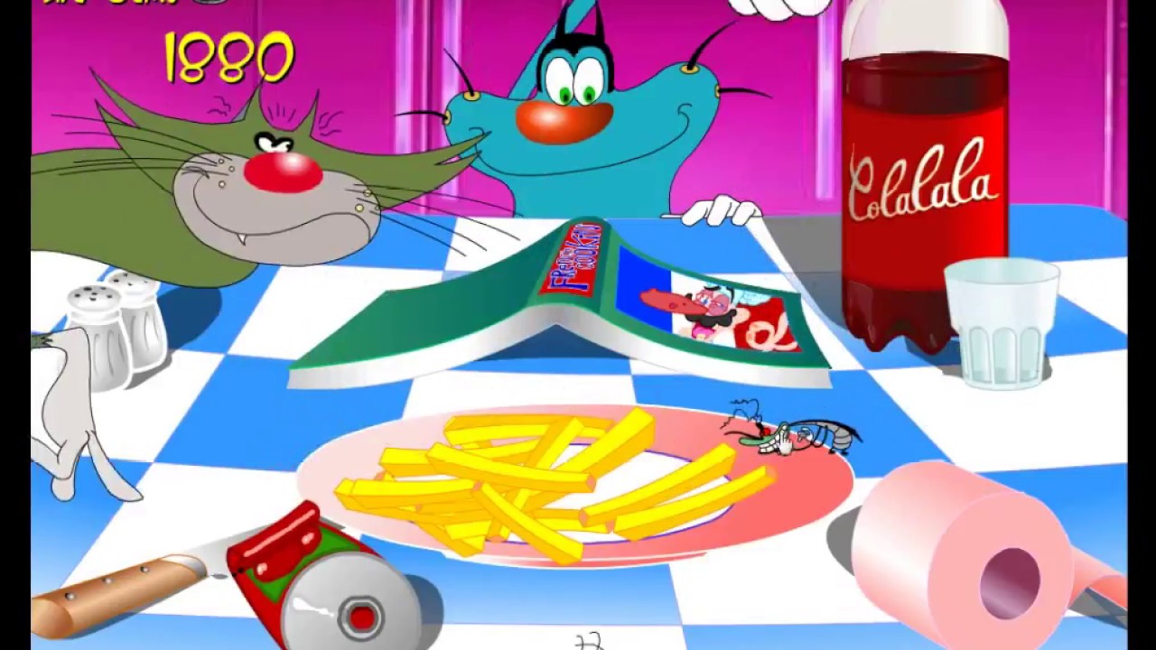 Oggy's Fries (Oggy and the Cockroaches game) | Gameplay -  3420 Points