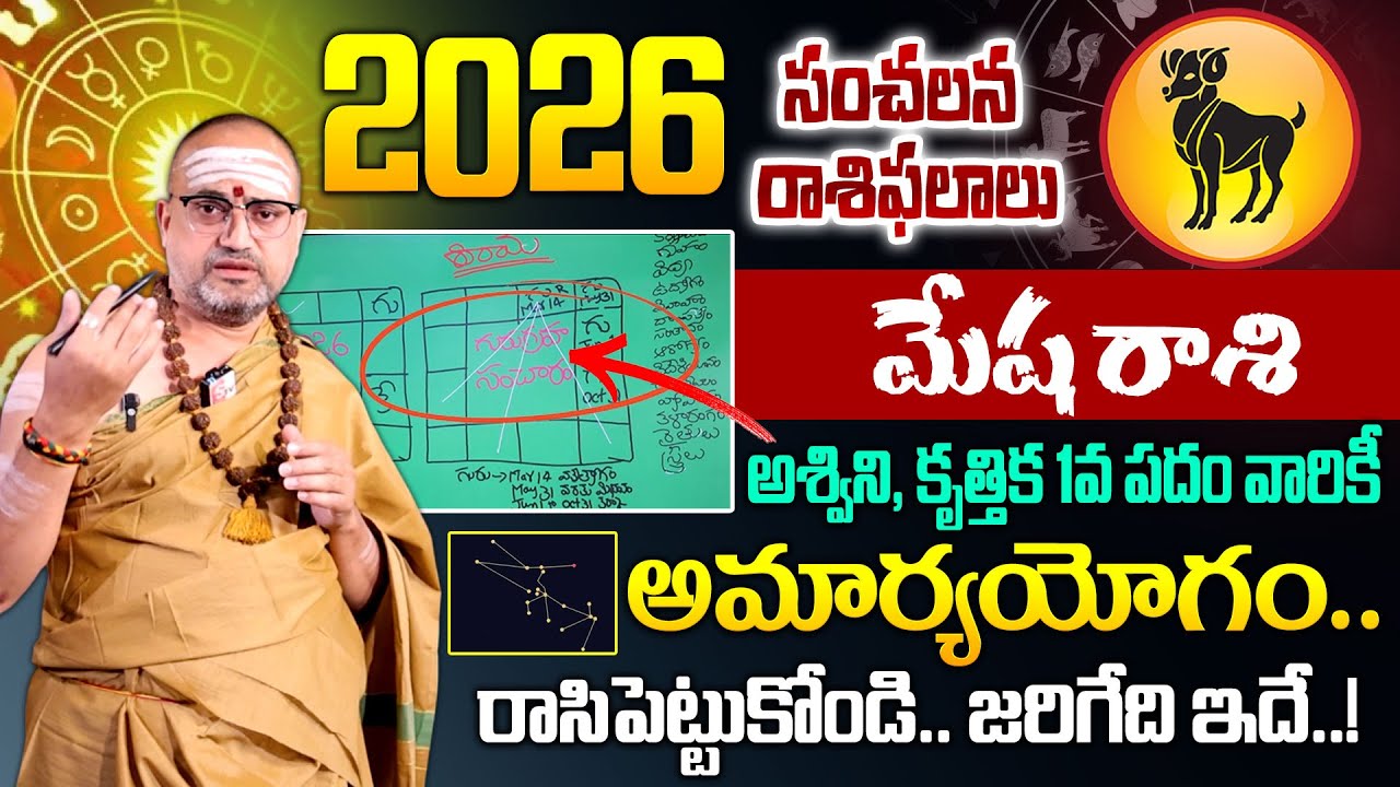 2026 - 2027 Yearly Rashi Phalalu | Mesha Rashi Phalalu Latest | Nandibatla Srihari Sharma | 