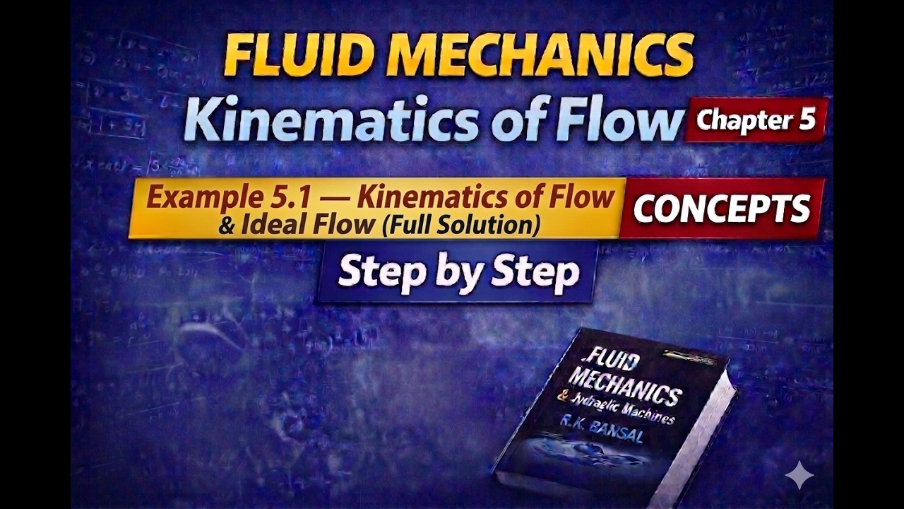 Fluid Mechanics Chapter 5 | Example 5.1 — Kinematics of Flow & Ideal Flow (Full Solution)