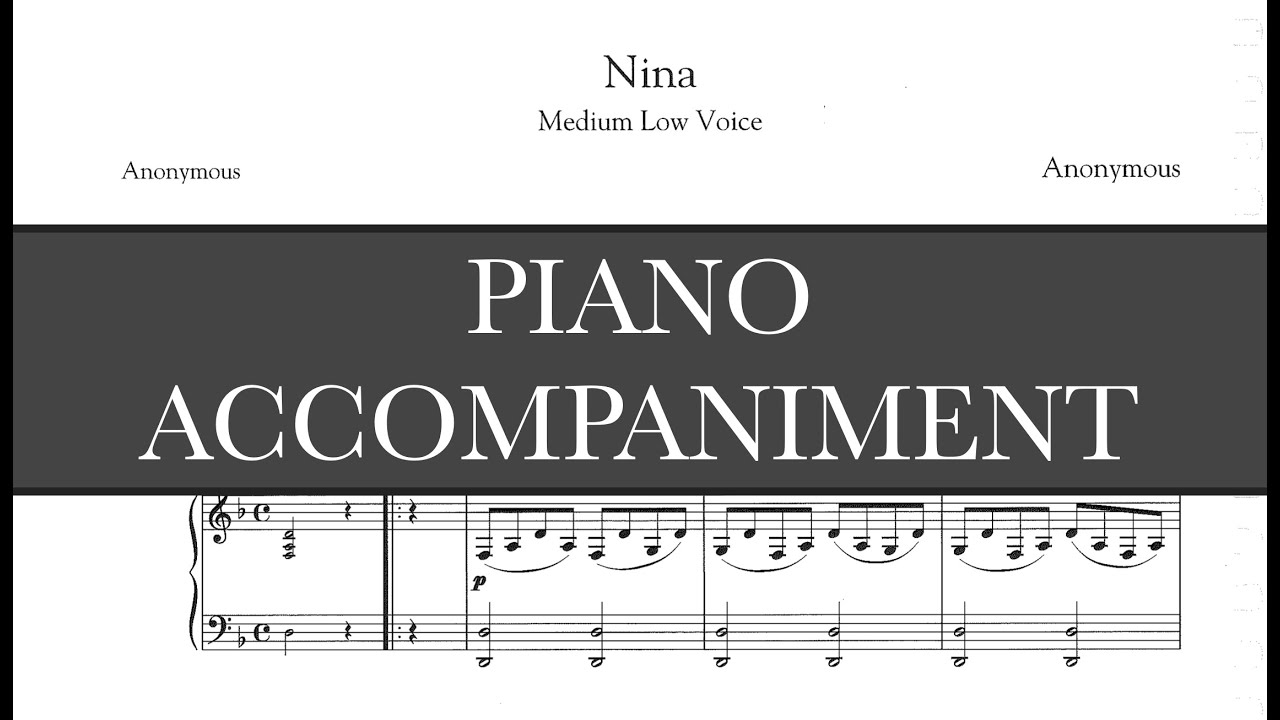 Nina (G.B. Pergolesi) - D Minor Piano Accompaniment - Karaoke