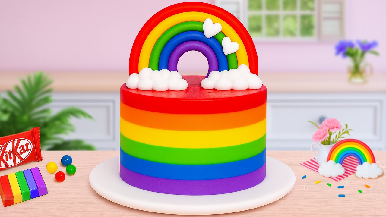 Miniature Rainbow Cake Recipe 🌈 How To Make Tiny Rainbow Cake Decorating Ideas 💖 Yummy Teeny