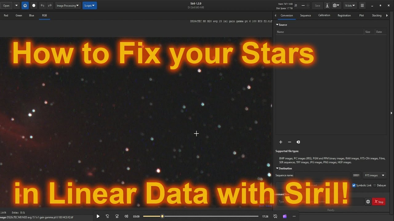 Fixing Stars in Linear Data with Siril