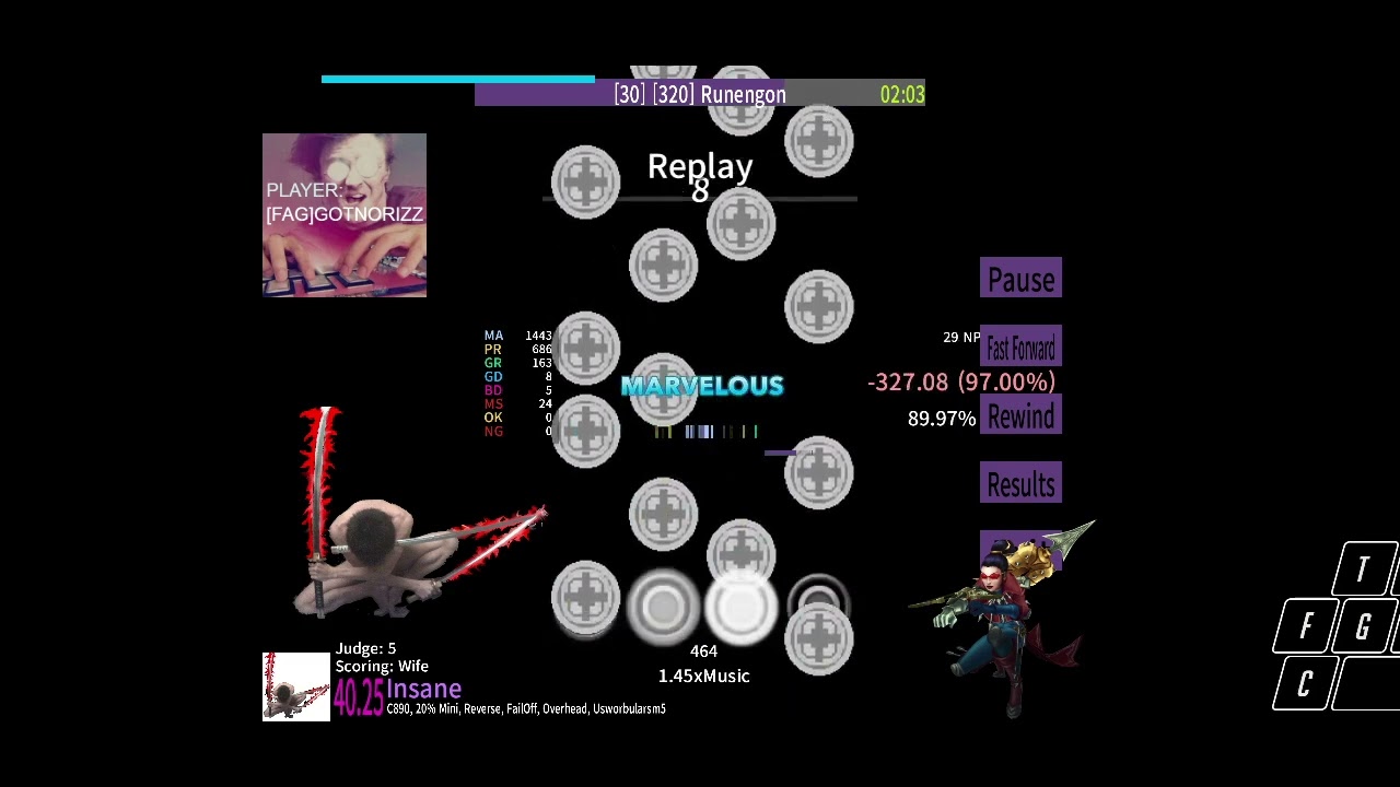 Runengon [30] [464] (1.45x) attempt (J4 83.78)