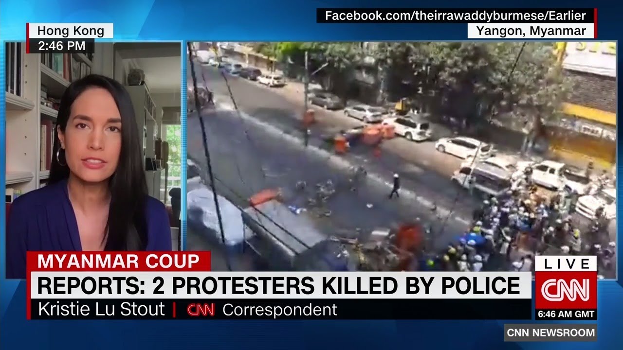 Myanmar police open fire on anti-coup protesters