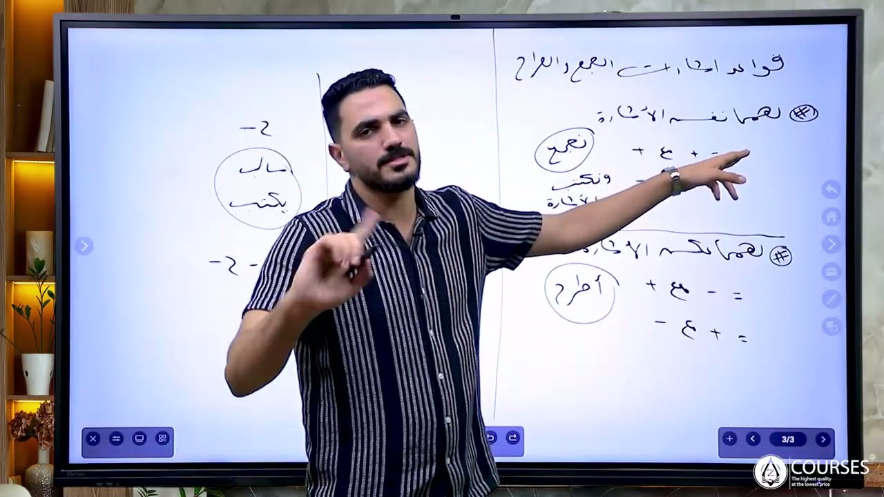 ( العمليات على الأعداد الصحيحة ) للصف الاول الإعدادي جبر الترم الاول 
