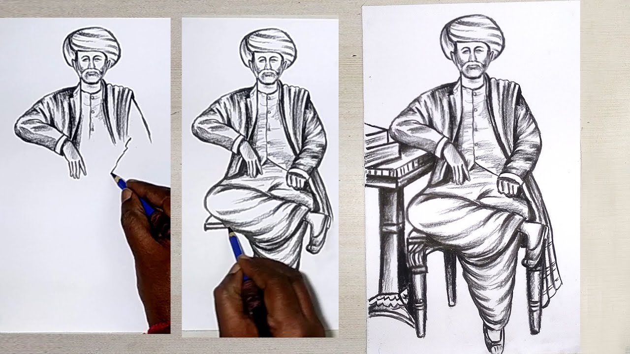 jyotiba phule drawing / mahatma jyotiba phule / mahatma phule / jyotiba phule / mahatma phule chitra