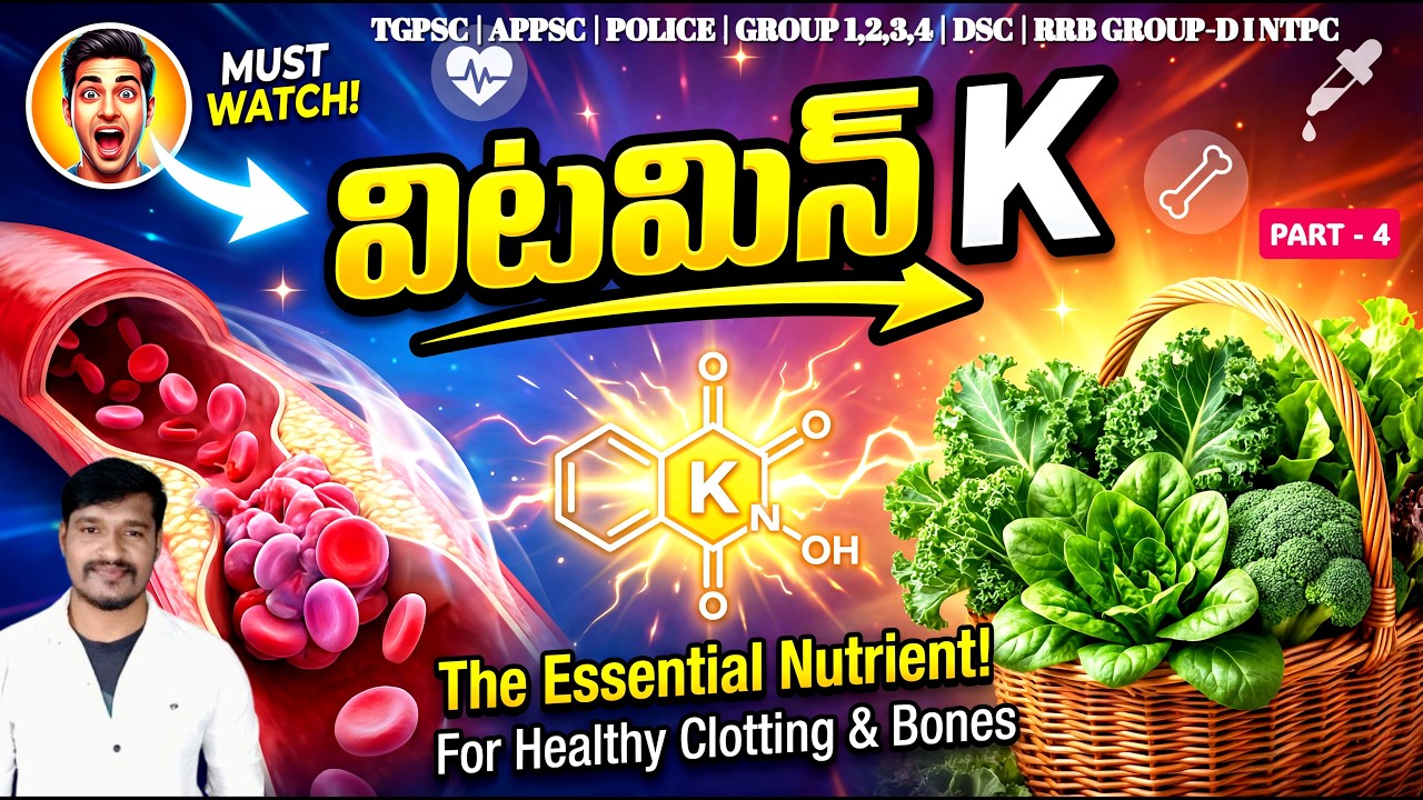 💥విటమిన్ -K Vitamin K | Biology Video Classes in Telugu | MRP EDUCATION #biology #education#history