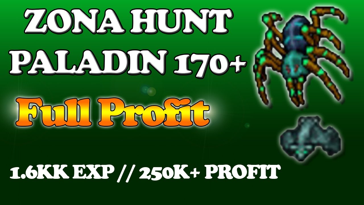 ZONA HUNT FULL PROFIT!! PALADIN 170+ TIBIA! CAVE EXOTIC GIANTS SPIDER / EXOTIC BATS