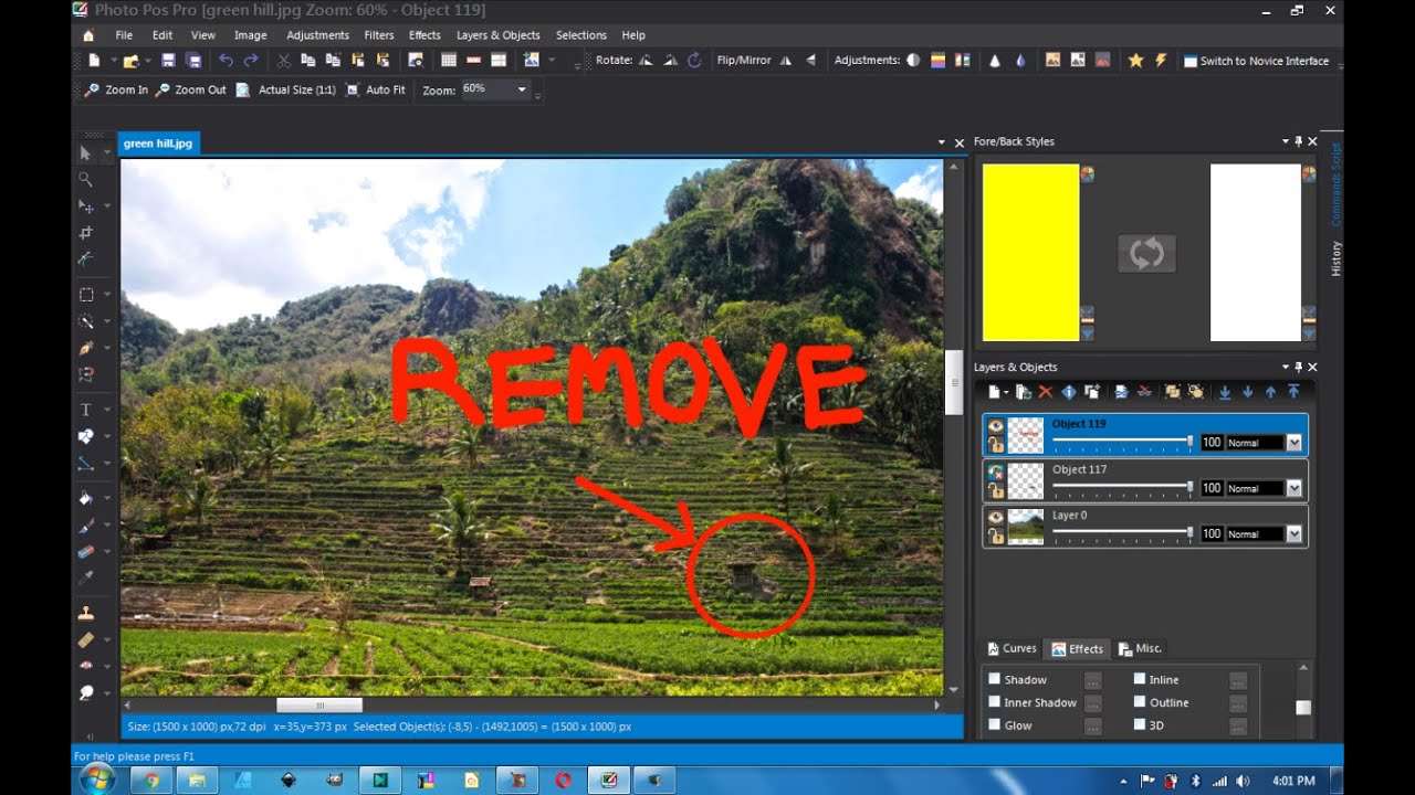 Photo Pos Pro Tutorial, How to Erase Images on Photos
