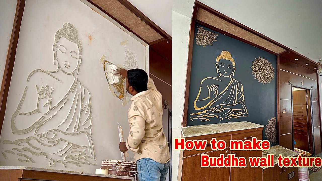 Gautam Buddh wall texture design | wall texture design ideas