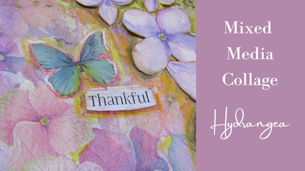 Mixed Media Collage Hydrangea