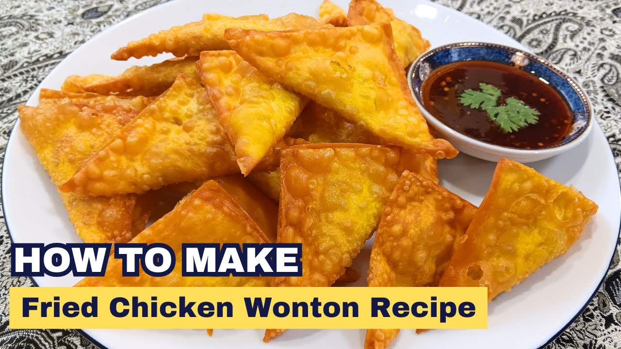 Need a snack Recipe? TRY THIS! CRISPY FRIED CHICKEN WONTON! ( Thai snack! ) TUTORIAL IN 4 MINS!