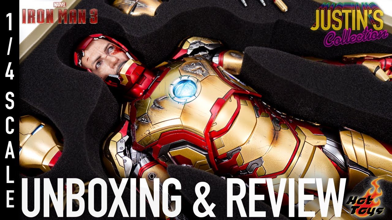 Hot Toys Iron Man MK42 Reissue Iron Man 3 1/4 Scale Figure Unboxing & Review