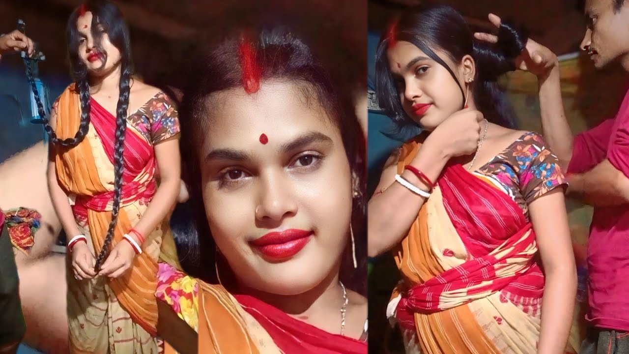 Long hair side bon khopa play video & hair duet side bon khopa video//লম্বা চুলে দুই সাইডে খোঁপা করা