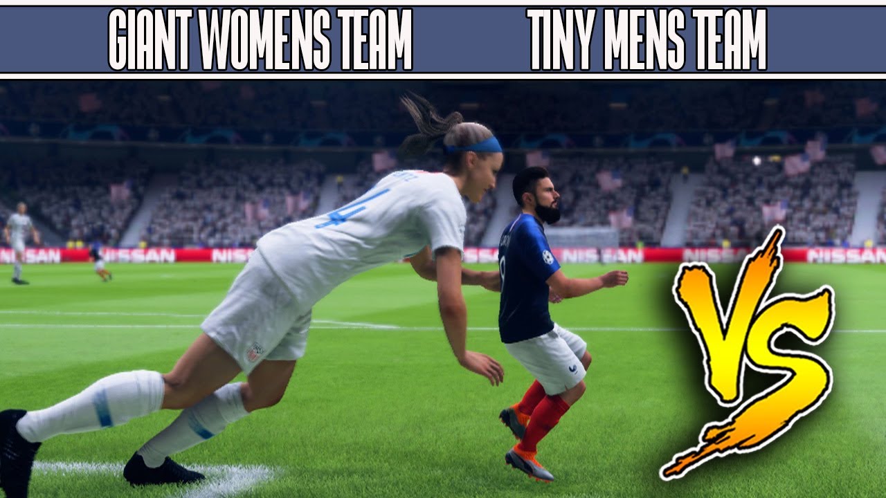 10 FT Tall Women's Team VS Tiny French Men's Team FIFA 19 Experiment