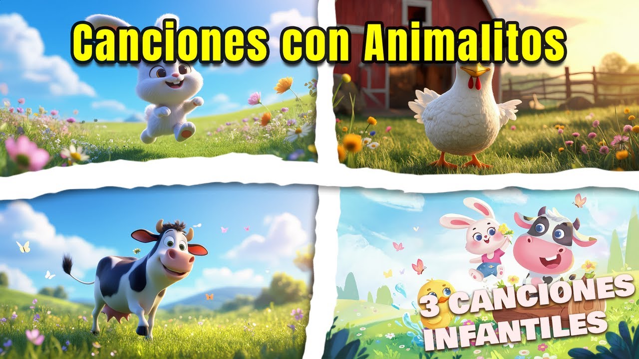 Magia Musical con Animalitos del Campo 🎩🐔 | Tres Canciones Infantiles para Jugar
