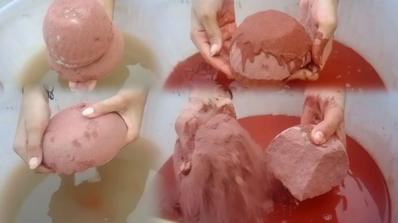ASMR|| RED SAND SOFT SILKY SMOOTH🤤 WATER CRUMBLING🎉||VIDEO PR VIEWS HE NAHI ARAHY😔#likeandsubscribe 