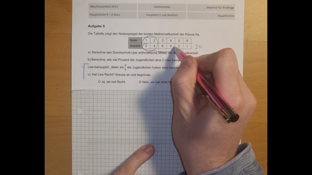 2. Hauptteil #2 (Aufgaben 4-6) Prüfung 2023 Mathe Hauptschule Grundkurs