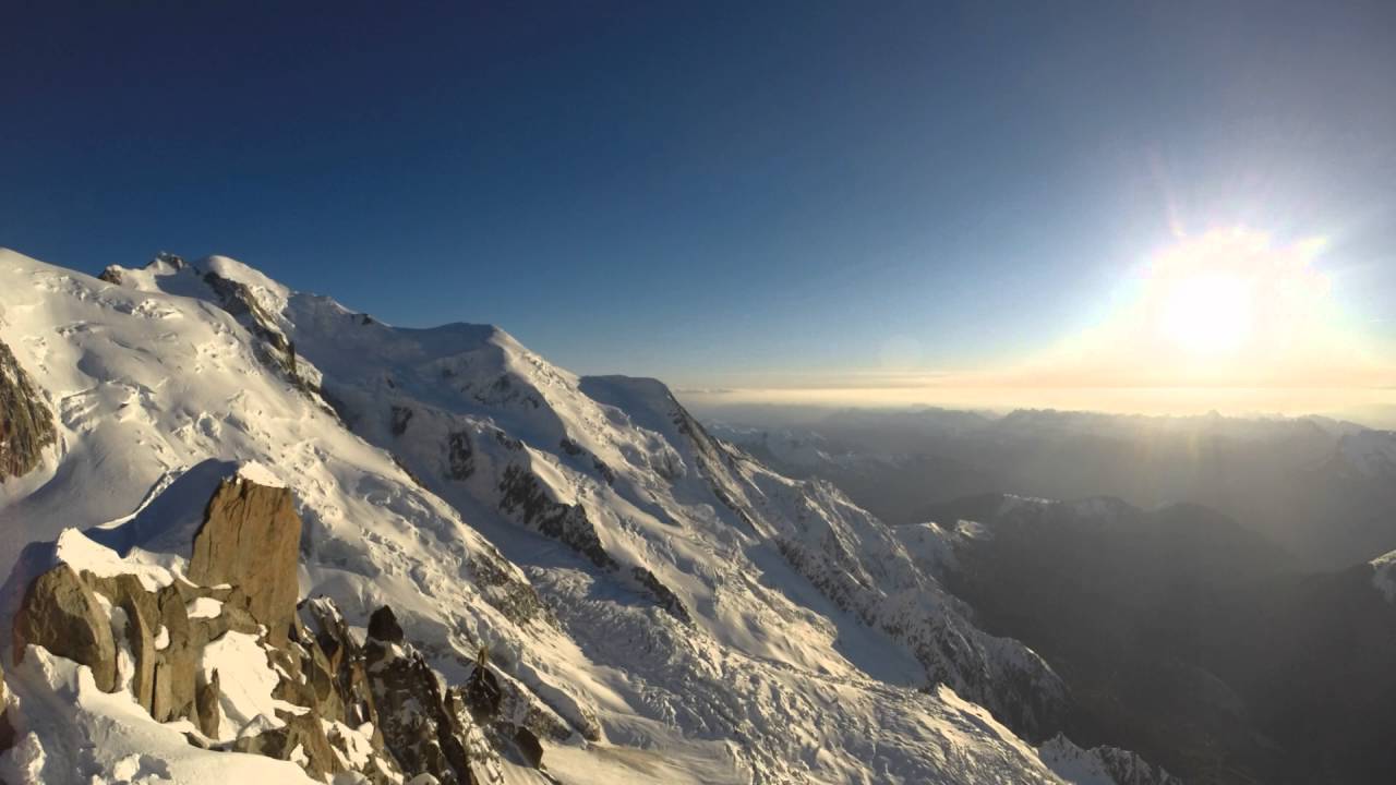 lever et coucher de soleil sur le mont blanc