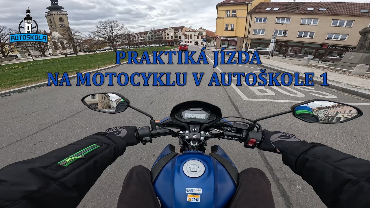 Praktická jízda na motocyklu v autoškole - Soběslav část I