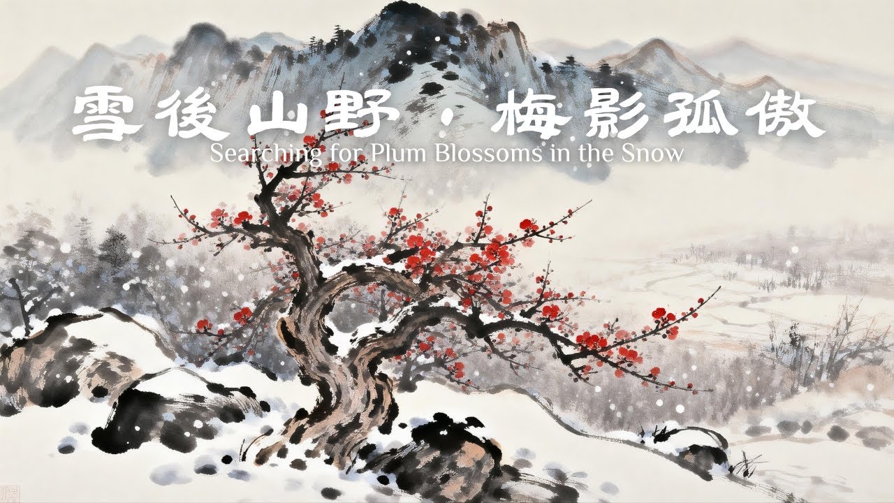 雪後山野，梅影孤傲｜古箏笛子純音樂・國風療癒放鬆・冥想讀書睡眠背景音樂｜Searching for Plum Blossoms in the Snow