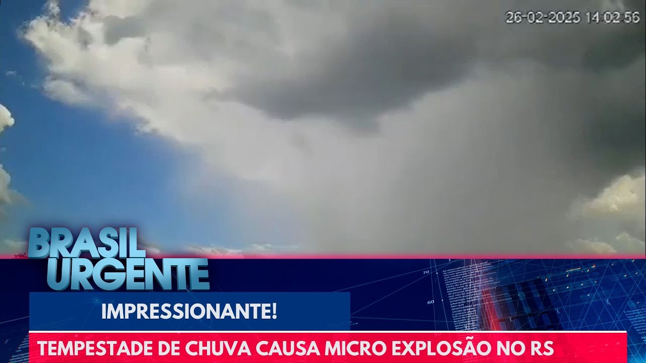 Tempestade de chuva causa micro explosão no RS | Brasil Urgente