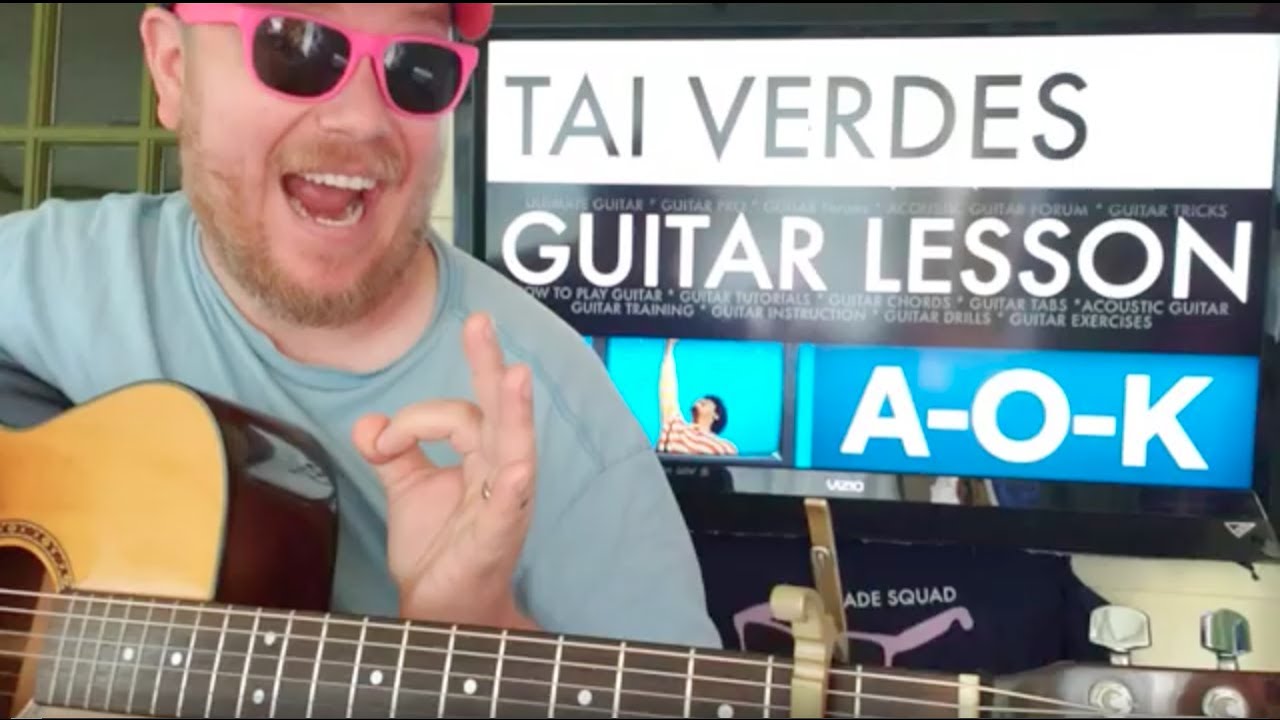 How To Play A-O-K Guitar Tai Verdes // easy guitar tutorial beginner lesson easy chords