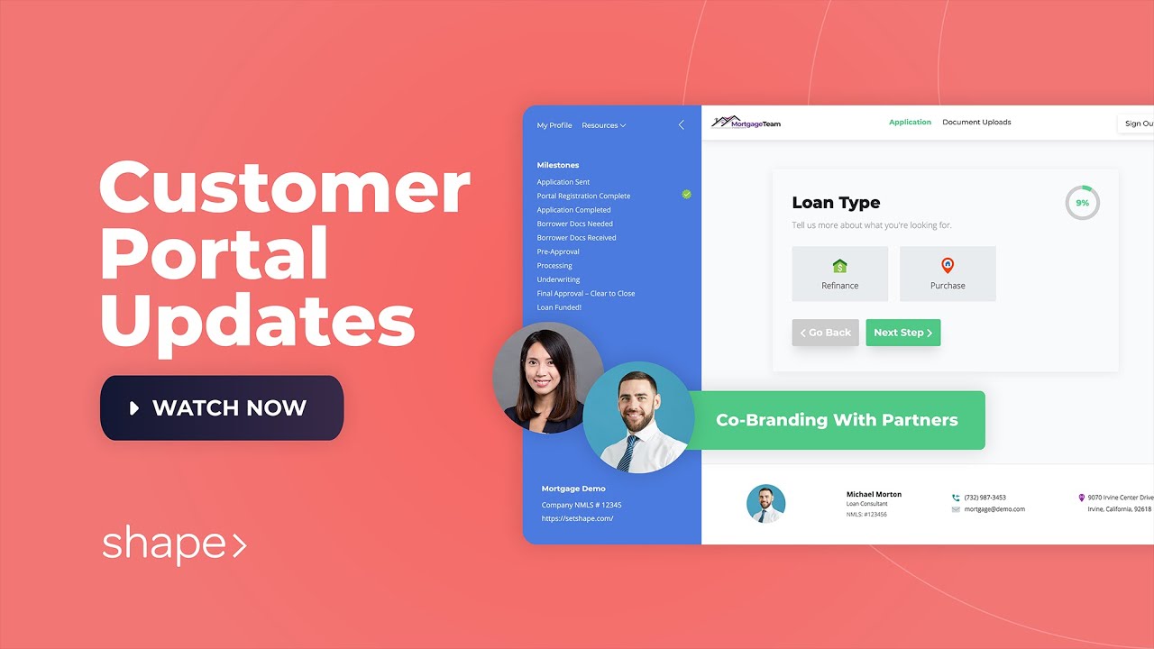 Shape Software CRM Updated Borrower Portal Point of Sale
