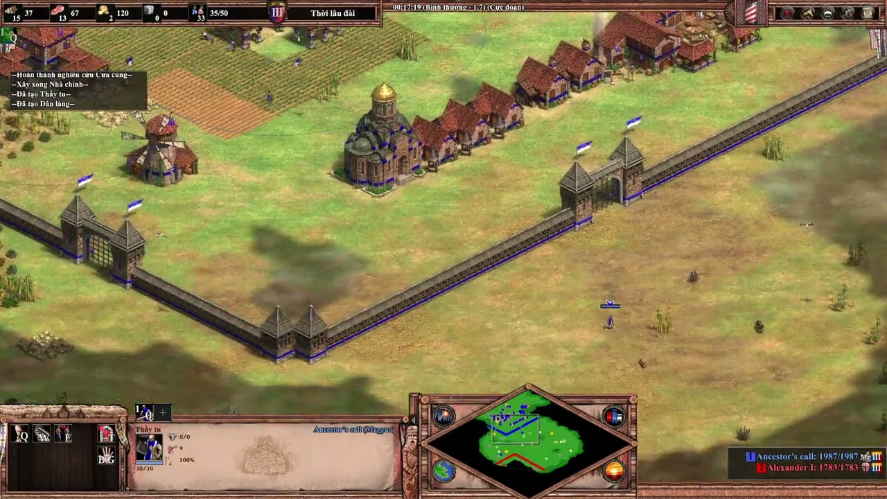 Aoe2 DE: Em họ Thi hera chơi công thức 26+2 dân map Arena vs AI extreme