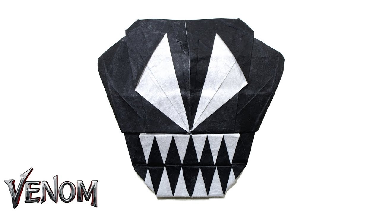 ORIGAMI VENOM MASK TUTORIAL (Li Lianhua) 折り紙 ヴェノム MARVEL COMICS máscara