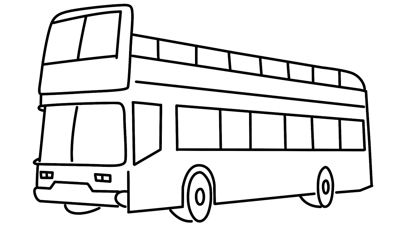 How to draw Open Top Bus step by step for beginners