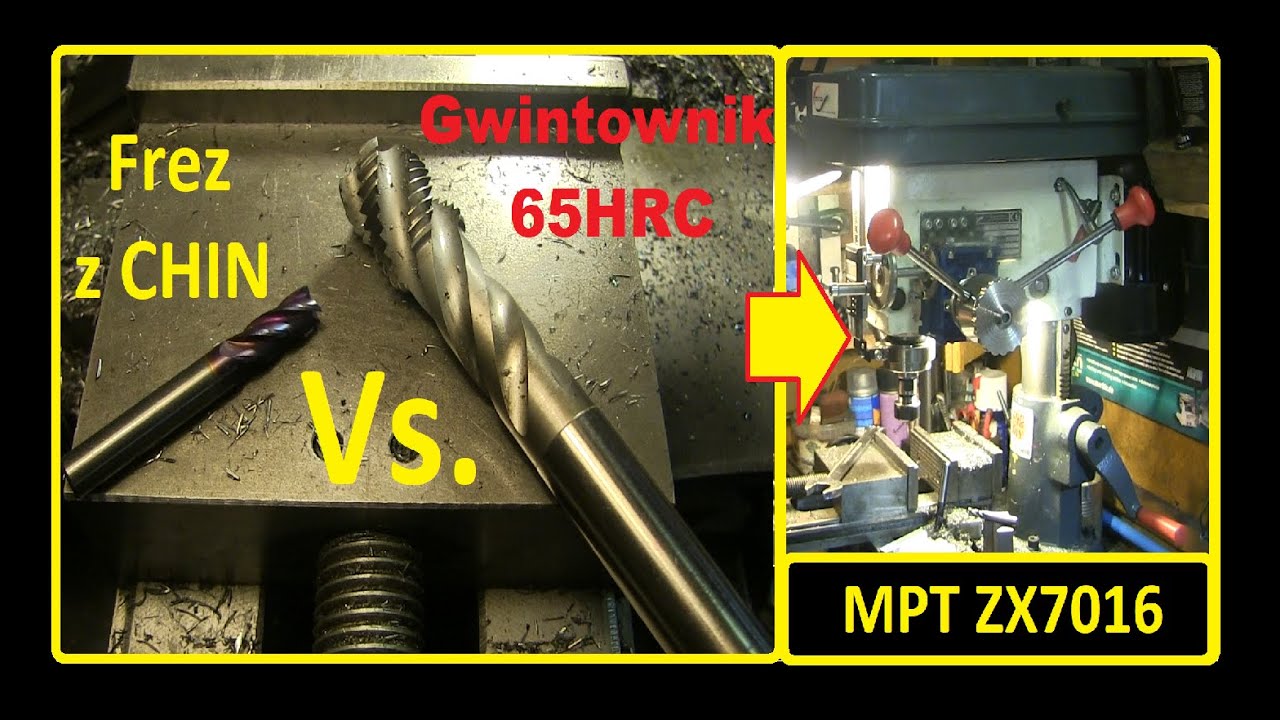 Frezy do metalu 65HRC - Złamany gwintownik, hartowana stal,  itp. - czy da się frezować Test