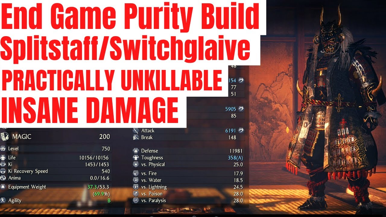 Nioh 2: Most Overpowered Splitstaff/Switchgaive Build! (UNKILLABLE IZANAGI)