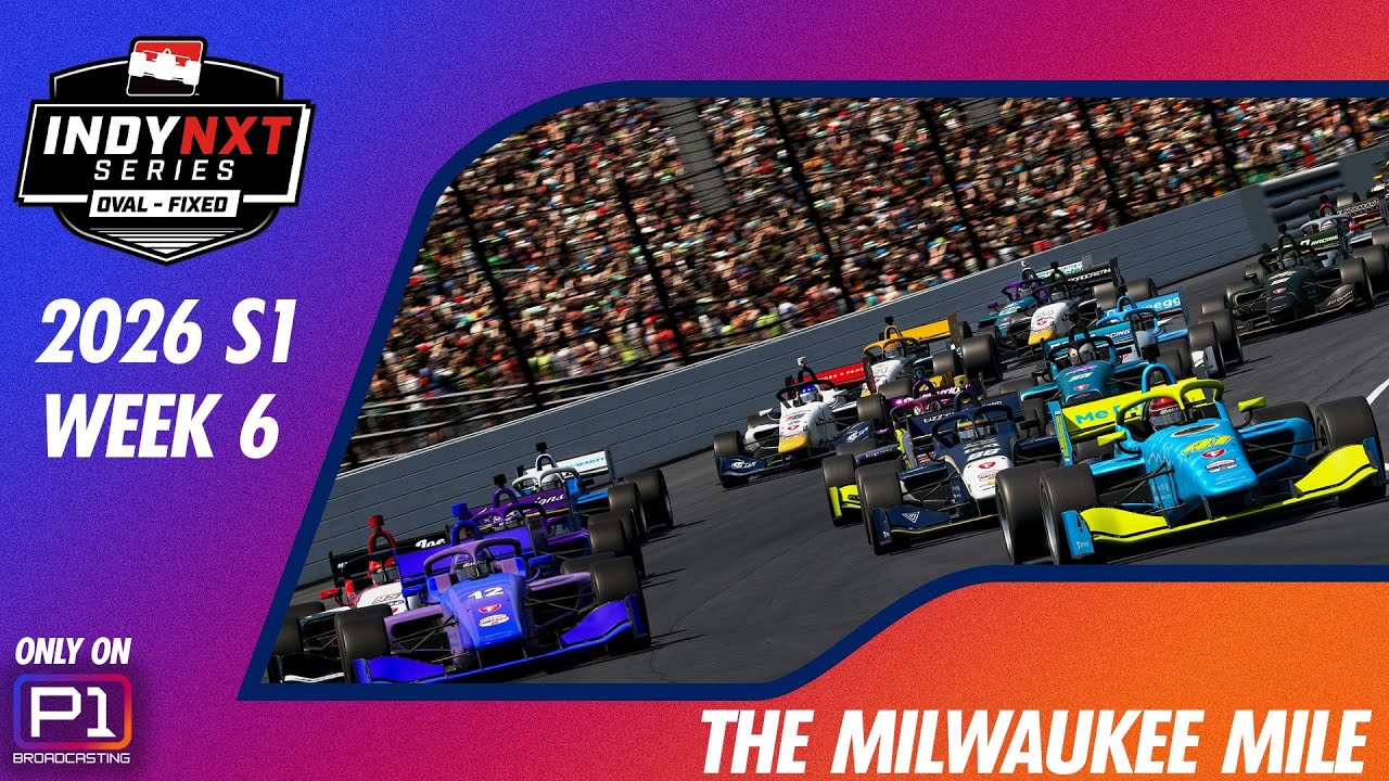 Indy NXT Oval Series Tues Night Top Split | MILWAUKEE | 2026S1 W6 | iRacing Broadcast