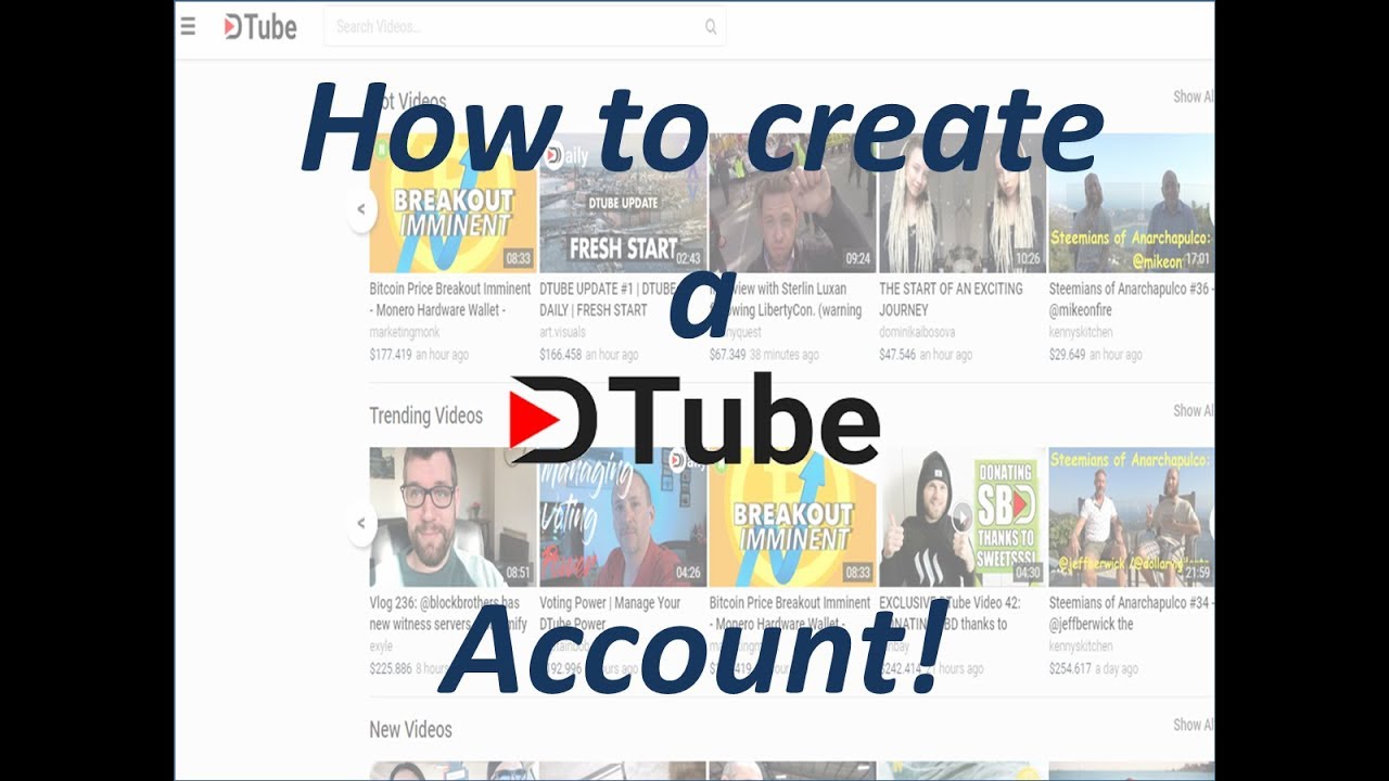 How to create a DTube account