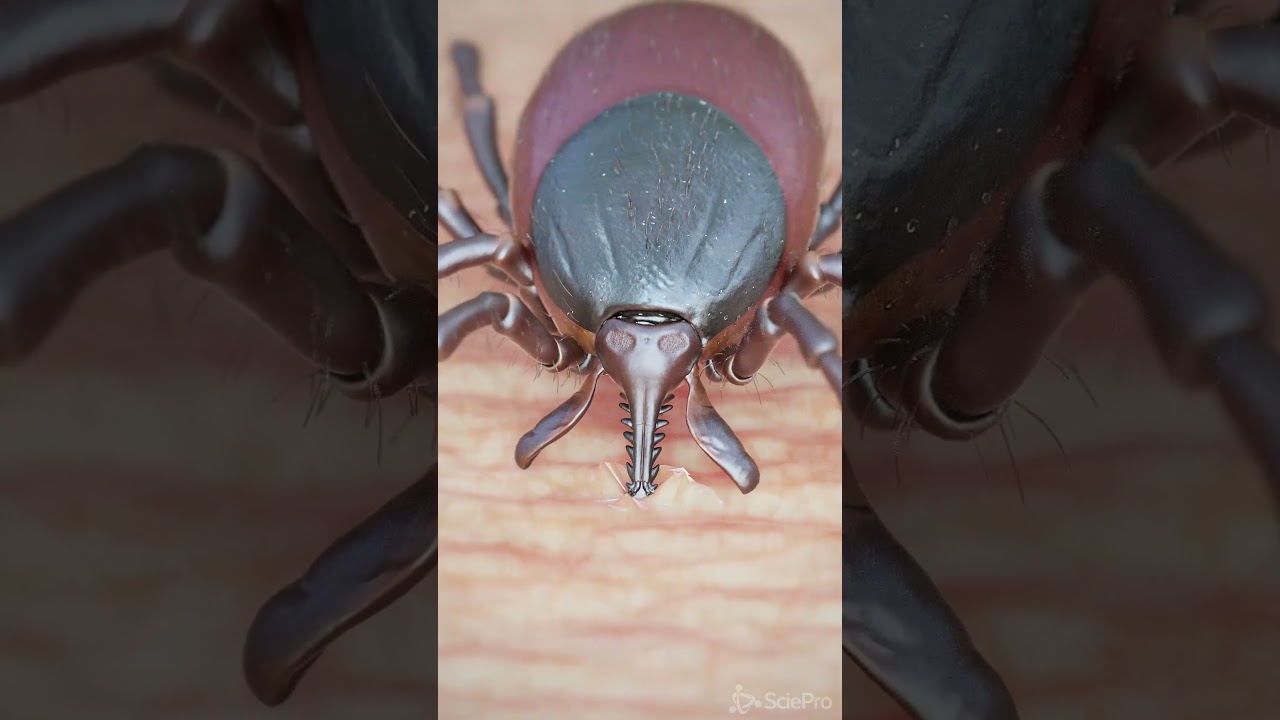 Tick biting into skin #meded  #3dmodel