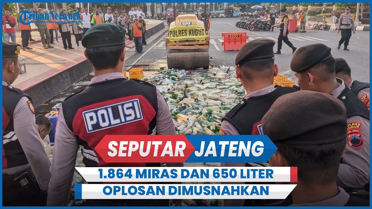 Polres Kudus Musnahkan 1.864 Miras dan 650 Liter Oplosan